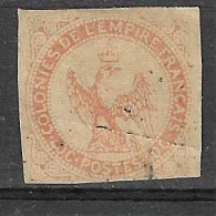 FRANCIA - COLONIE - EMISSIONI GENERALI - 1859 - AQUILA IMPERIALE - CENT. 20 - USATO (YVERT 5 - MICHEL 5 ) - Águila Imperial