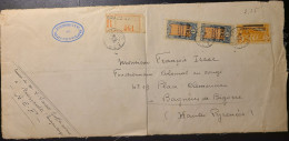 Chad Stamp TD Sc.43 And FR-EQ Sc.18 On Front Of Registered Letter, Sent 6.07.1937 From Brazzaville To Hautes-Pyrénées Fr - Storia Postale