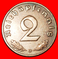 * SWASTIKA 1936-1940: GERMANY  2 PFENNIGS 1937D BAVARIA! THIRD REICH 1933-1945! · LOW START ·  NO RESERVE! - 2 Reichspfennig