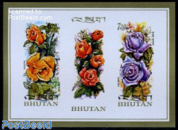 Bhutan 1973 Roses S/s Imperforated, Mint NH, Nature - Flowers & Plants - Roses - Bhutan