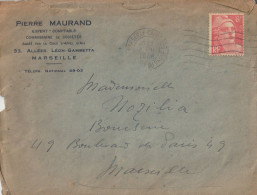 VP 42 . Enveloppe Illustrée Et Courrier .En-tête . 13 . Expert Comptable .Pierre Maurand .Allées Gambetta .Marseille . - Banque & Assurance