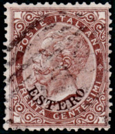 ITALIA UFFICI POSTALI ALL'ESTERO EMISSIONI GENERALI 1874 30 CENT. (Sass. 6) USATO - Emissioni Generali