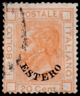 ITALIA UFFICI POSTALI ALL'ESTERO EMISSIONI GENERALI 1879 20 CENT. (Sass. 11) USATO - General Issues