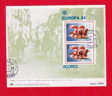 PTB1602- PORTUGAL 1981 BLOCO 36 (selo 1521)- USD_ EUROPA CEPT - 1981