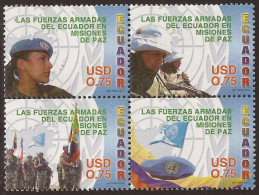 Ecuador 1859/62 2005 Fuerzas Armadas Ecuatorianas En Misiones De Paz Military - Equateur