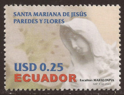 Ecuador 1850 2005 Santa Madrona De Jesús Paredes Y Flores Religión  MNH - Equateur