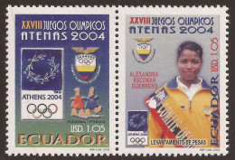 Ecuador 1800/01 2004 Juegos Olímpicos  Olympic Games Grecia Atenas Alex. Escob - Equateur