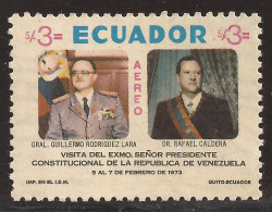 Ecuador A- 571 1973 Visita Presidente Venezuela Rafael Caldera Guillermo Rodrí - Equateur