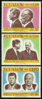 Ecuador A- 487/89 1967 Aéreo Kennedy Churchill De Gaulle MNH - Equateur