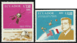 Ecuador A- 464/65 1967 Aéreo Cooperación Especial Franco Americana Kennedy MNH - Equateur