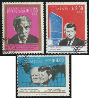 Ecuador A- 457/59 1967 Churchill Kennedy Albert Schweitzer Usados - Equateur