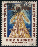 Ecuador A- 413 1963 Aéreo 25 Aniversario Caja De Seguros Usado - Equateur