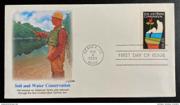 USA Fliegenfischen Mi. 1680 FDC Schmuckkuvert Soil And Water Conservation - Covers & Documents