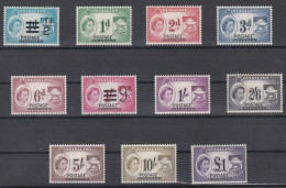 00920/ Nyasaland 1963 Sg188/98 M/MINT Set Of 11 Revenue Stamps Optd POSTAGE Cv £20+ - Rhodesien & Nyasaland (1954-1963)
