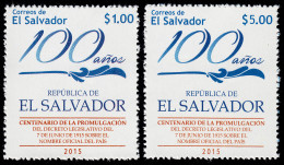 El Salvador 1857/58 2015 Centenario Del Nombre Oficial Del País MNH - Salvador