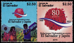 El Salvador 1851/52 2015 80 Años Relaciones Diplomáticas El Salvador Japón MNH - Salvador