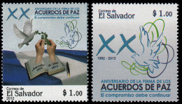 El Salvador 1833/34 2012 Aniv. Acuerdos De Paz MNH - Salvador