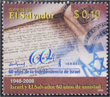 El Salvador 1742 2008 60 Años De La Independencia Del Israel MNH - Salvador