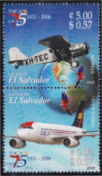 El Salvador 1639/40 2006 75 Años De La Compañía Aérea TACA MNH - Salvador