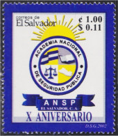 El Salvador 1516 2002 10 Años De La Escurla Nacional De Seguridad Pública MNH - Salvador