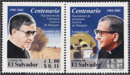 El Salvador 1499/00 2002 100° Del Nacimiento De Jose María Estiva De Balaguer  - Salvador