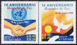 El Salvador 1497/98 2002 10 Años De Acuerdos De Paz MNH - Salvador