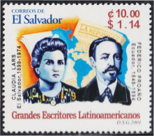 El Salvador 1488 2001 Grandes Escritores Latinoamericanos MNH - Salvador