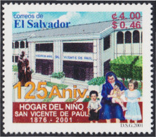 El Salvador 1487 2001 125 Años Del Hogar De Niños San Vicente De Paul MNH - Salvador