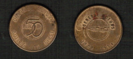 U.S.A..   GENERAL MOTORS---50 MILLION CARS BUILT 1954 TOKEN (CONDITION AS PER SCAN) (T-162) - Firma's