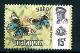 JOHORE- Y&T N°124- Oblitéré (papillons) - Johore