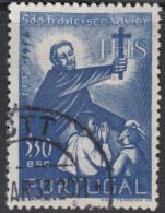00491/ Portugal 1952 Sg1077 3.50e Blue F/U 4th Death Centenary Of St Frances Xavier Cv £18 - Oblitérés