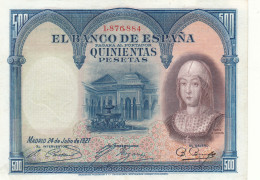 CRBS1015 BILLETE ESPAÑA 500 PESETAS 1927 EBC+ - Altri & Non Classificati