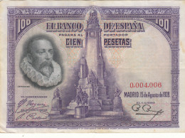 CRBS1008 BILLETE ESPAÑA 100 PESETAS 1928 SERIE BAJA MBC - Otros & Sin Clasificación