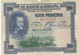 CRBS1064 BILLETE ESPAÑA 100 PESETAS 1925 CON RESELLO USADO - Altri & Non Classificati