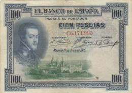 CRBS1065 BILLETE ESPAÑA 100 PESETAS 1925 CON RESELLO USADO - Altri & Non Classificati