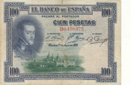 CRBS1062 BILLETE ESPAÑA 100 PESETAS 1925 CON RESELLO USADO - Andere & Zonder Classificatie