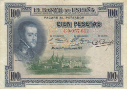 CRBS1061 BILLETE ESPAÑA 100 PESETAS 1925 CON RESELLO USADO - Otros & Sin Clasificación