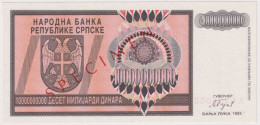 BOSNIA SERB REPUBLIC , 10 000 000 000 DINARA 1993 SPECIMEN , UNC - Bosnien-Herzegowina