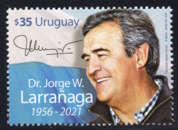 URUGUAY 2023 (Lawyers, Politicians, Jorge Larrañaga, Flags, National Party, White Party, Right-wing) - 1 Stamp - Sellos