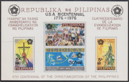 Filipinas HB 9 1976 Bicentenario De La Independencia De Estados Unidos MNH - Filippine