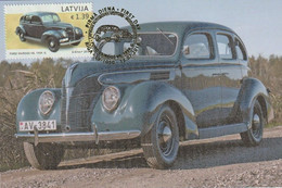 Latvia Lettonie 2018 - History Of Automobiles (Ford Vairogs V8) Carte Maximum - Lettland