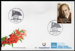 URUGUAY 2023 (Politicians, Periodist, Manuel Flores Mora, Red Party, Right-wing, Flags, Star) - 1 FDC - Briefmarken