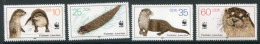 EAST GERMANY / DDR 1987 WWF: Otters MNH / **.  Michel 3107-10 - Unused Stamps