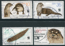 EAST GERMANY / DDR 1987 WWF: Otters Used.  Michel 3107-10 - Oblitérés