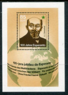 EAST GERMANY / DDR 1987 Esperanto Centenary Block MNH / **.  Michel Block 87 - Unused Stamps