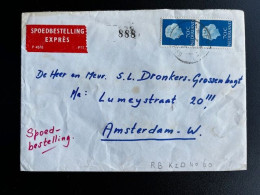 NETHERLANDS 1969 EXPRESS LETTER ASSEN TO AMSTERDAM 07-07-1969 NEDERLAND EXPRES - Cartas & Documentos