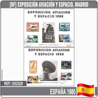 D0232# España 1980 [DF] Exposición Aviación Y Espacio. Madrid - Hojas Conmemorativas