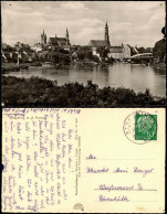 Straubing Panorama-Ansicht Partie Donau 1955   Gelaufen Mit Stempel STRAUBING - Straubing