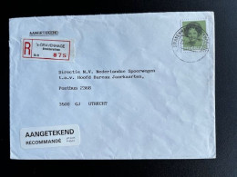 NETHERLANDS 1990 REGISTERED LETTER 'S GRAVENHAGE BINCKHORSTLAAN TO UTRECHT 23-08-1990 NEDERLAND AANGETEKEND - Briefe U. Dokumente