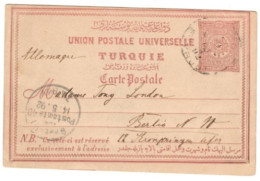 Lebanon / Ottoman Empire - May 3, 1892 Beirut Postal Card To Germany - Lebanon